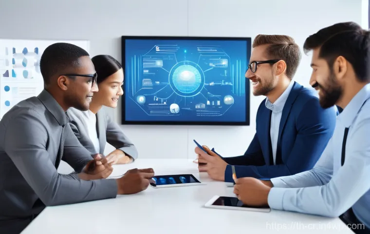 역량 갭 분석의 트렌드 변화 - **Prompt for Future Skills and Foresight:**
    "A diverse group of 4-5 professionals, including men...