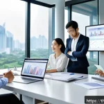 Home 18 역량 갭 분석을 위한 기술적 접근 - A modern office scene showing a diverse team of Thai professionals collaborating on skill gap analys...